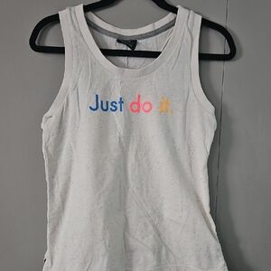 Nike White Tee with Multicolor Speckles